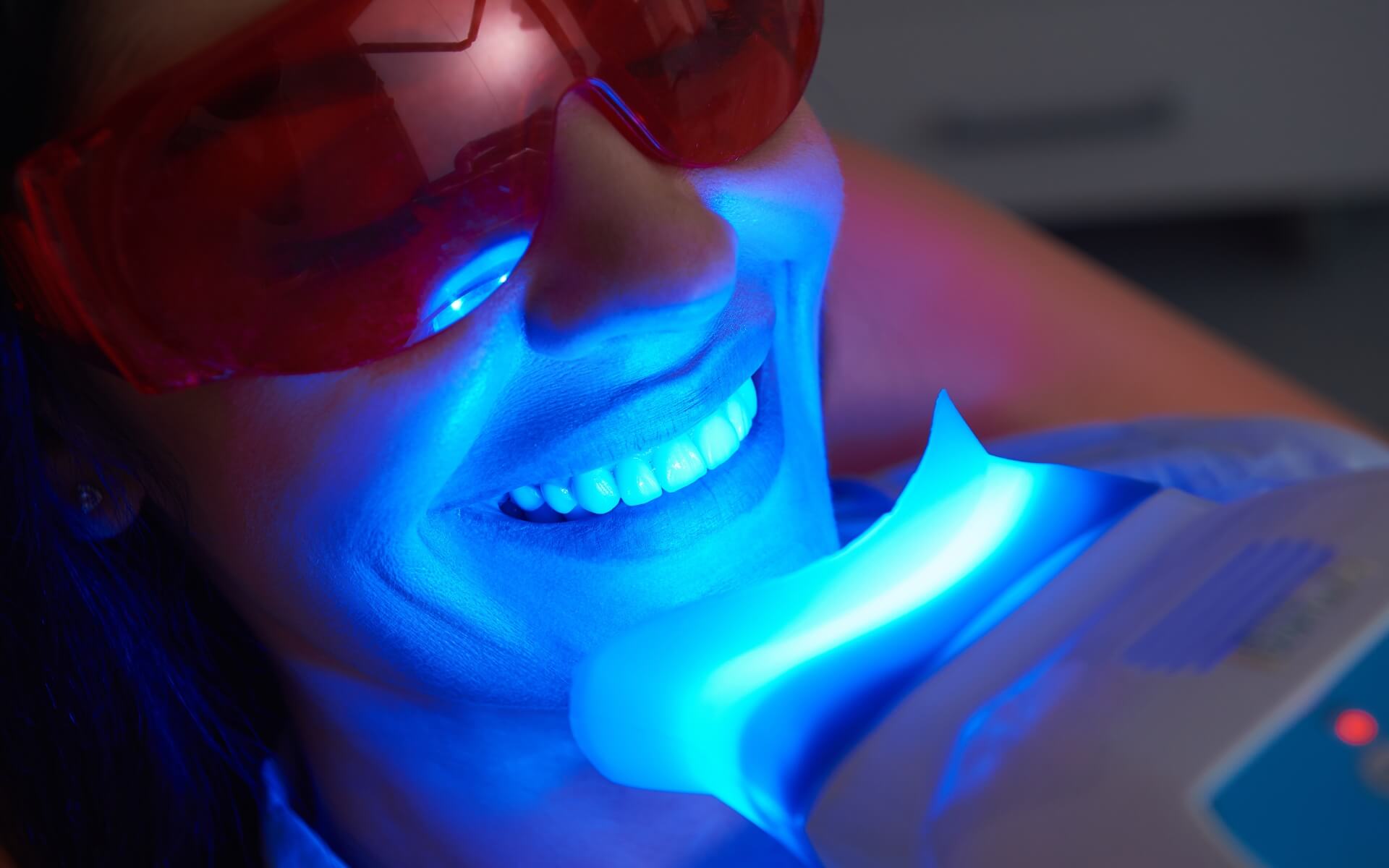 Teeth whitening close-up